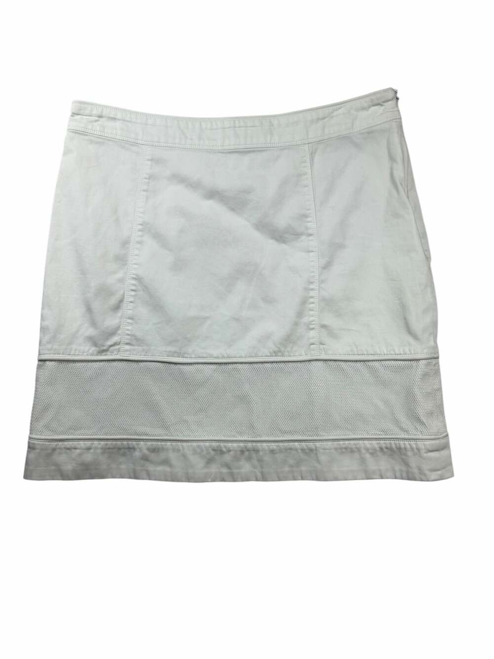 Burberry London Women’s 4 White Mini Skirt Sheer Mesh Panel Check Trim Italy 38